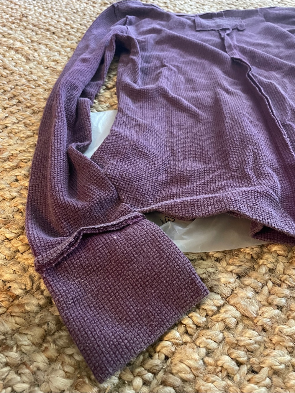 SHEIN Purple Waffle Knit Long Sleeve Top - Picture 14 of 16